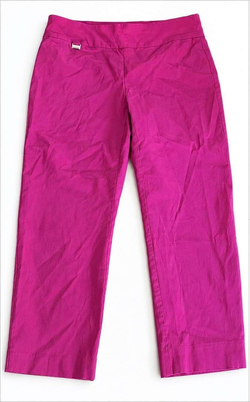 ALFANI Women’s Slim Straight Pants Magenta Pink Stretch Size 12